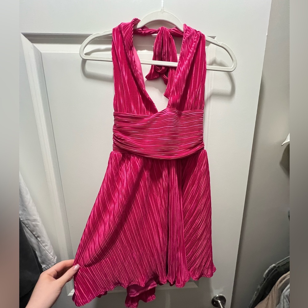 pink halter dress